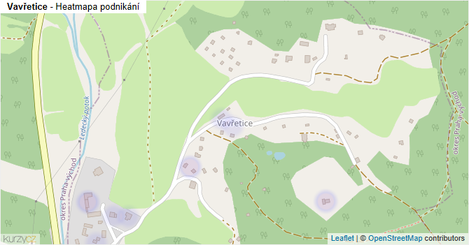 Vavřetice - mapa podnikání