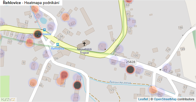 Řehlovice - mapa podnikání