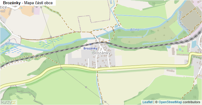 Brozánky - mapa části obce