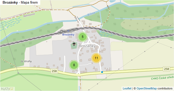 Brozánky - mapa firem
