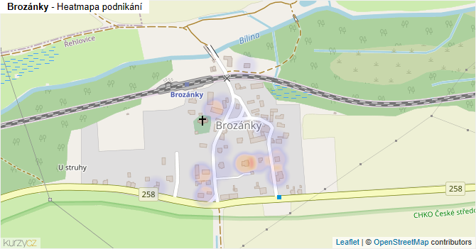 Brozánky - mapa podnikání