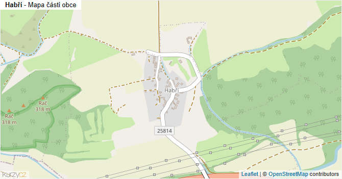 Habří - mapa části obce