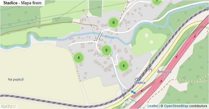 Stadice - mapa firem