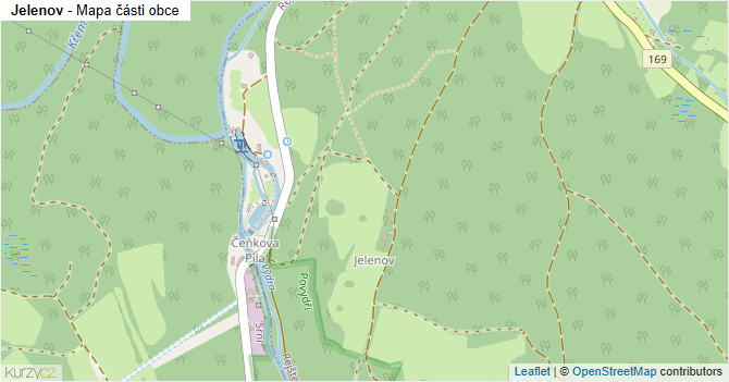 Jelenov - mapa části obce