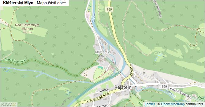 Klášterský Mlýn - mapa části obce