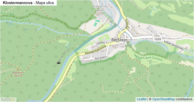 Klostermannova - mapa ulice