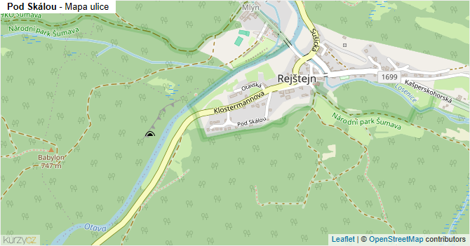 Pod Skálou - mapa ulice