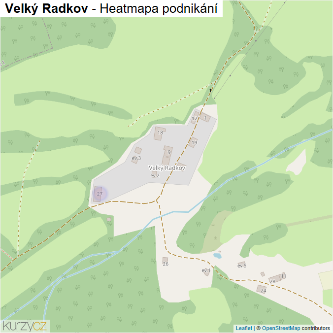 Mapa Velký Radkov - Firmy v části obce.