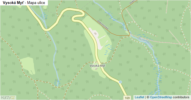 Vysoká Myť - mapa ulice