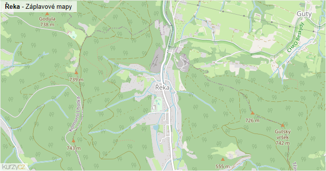 Řeka - záplavové mapy stoleté vody