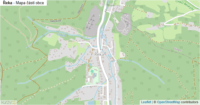 Řeka - mapa části obce