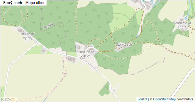 Starý cech - mapa ulice