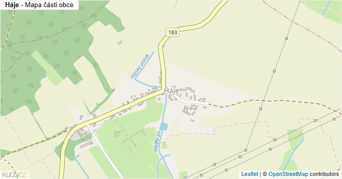 Háje - mapa části obce
