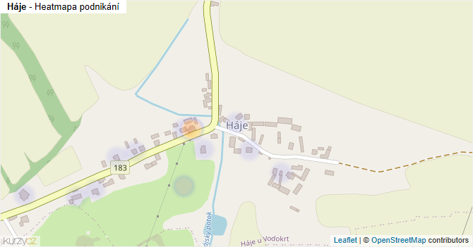 Háje - mapa podnikání