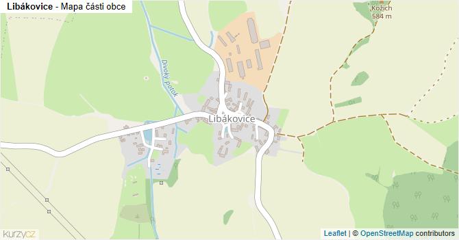 Libákovice - mapa části obce