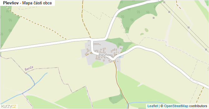Plevňov - mapa části obce