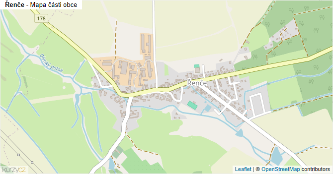 Řenče - mapa části obce