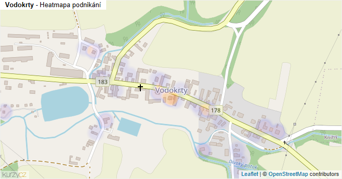 Vodokrty - mapa podnikání