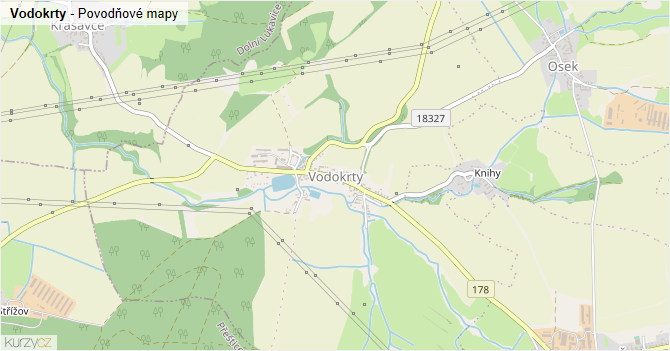 Vodokrty - záplavové mapy stoleté vody