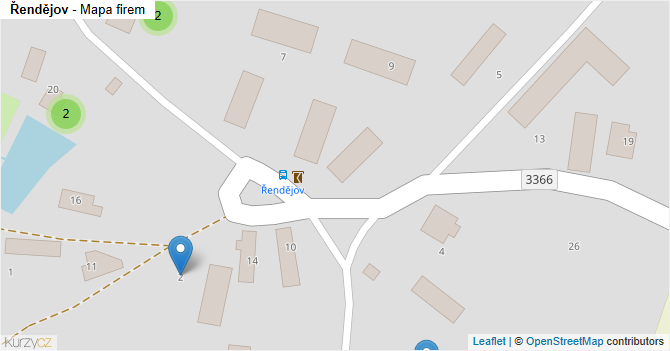 Řendějov - mapa firem