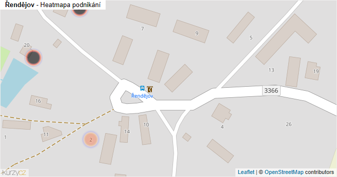 Řendějov - mapa podnikání