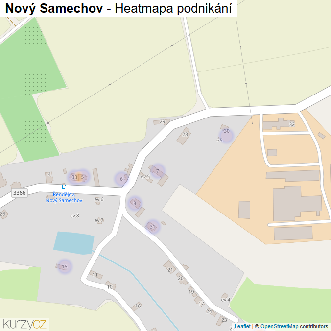 Mapa Nový Samechov - Firmy v části obce.