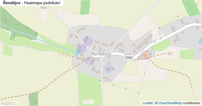 Řendějov - mapa podnikání