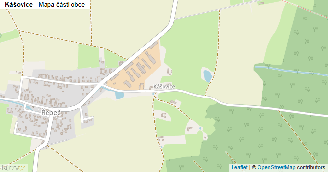 Kášovice - mapa části obce
