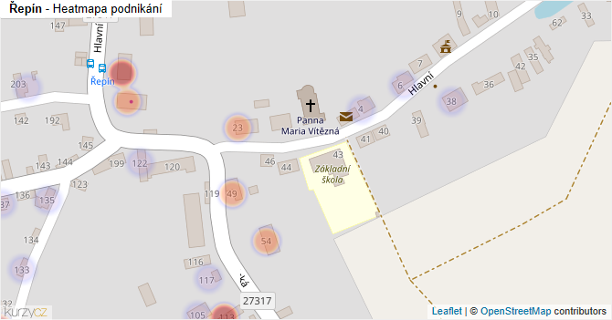 Řepín - mapa podnikání