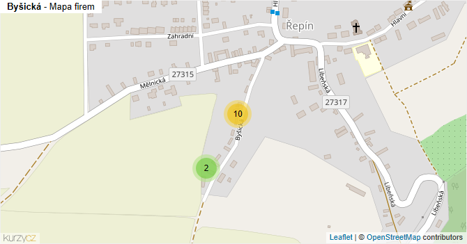 Byšická - mapa firem