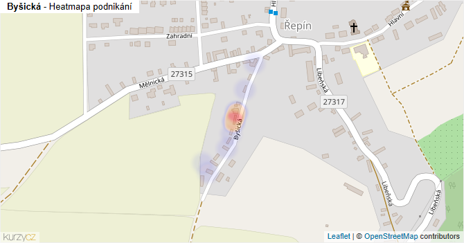 Byšická - mapa podnikání
