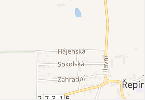 Hájenská v obci Řepín - mapa ulice