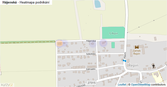 Hájenská - mapa podnikání