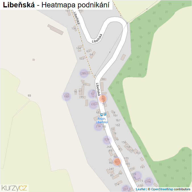 Mapa Libeňská - Firmy v ulici.