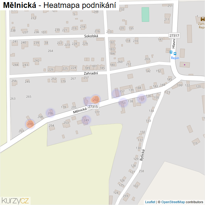 Mapa Mělnická - Firmy v ulici.