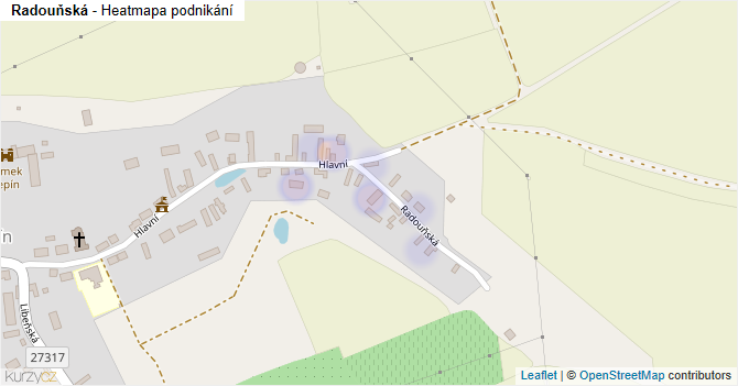 Radouňská - mapa podnikání