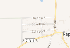 Sokolská v obci Řepín - mapa ulice