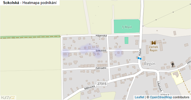Sokolská - mapa podnikání