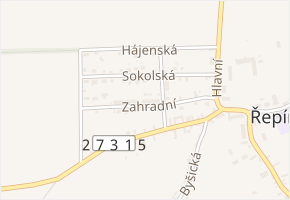 Zahradní v obci Řepín - mapa ulice