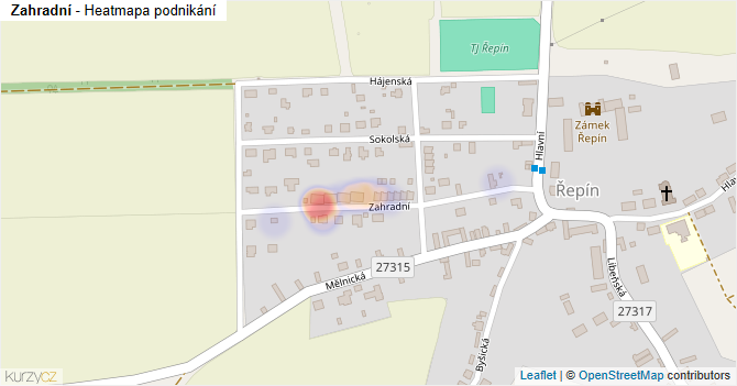 Zahradní - mapa podnikání
