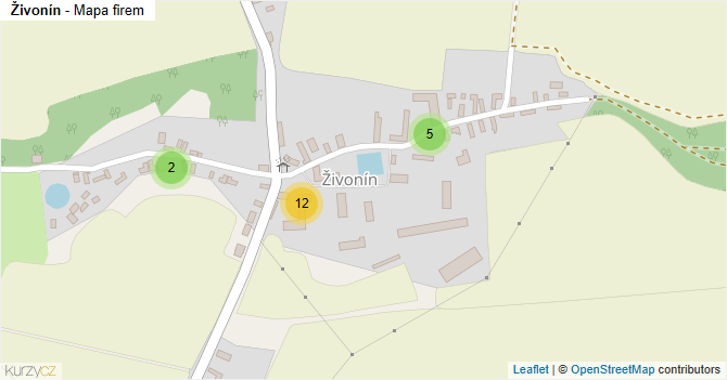 Živonín - mapa firem