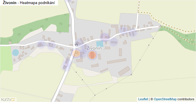 Živonín - mapa podnikání