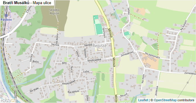 Bratří Musálků - mapa ulice