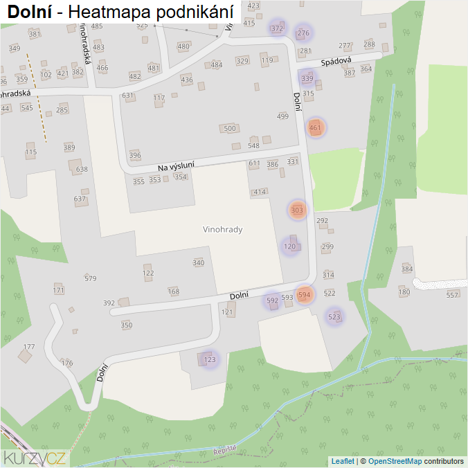 Mapa Dolní - Firmy v ulici.