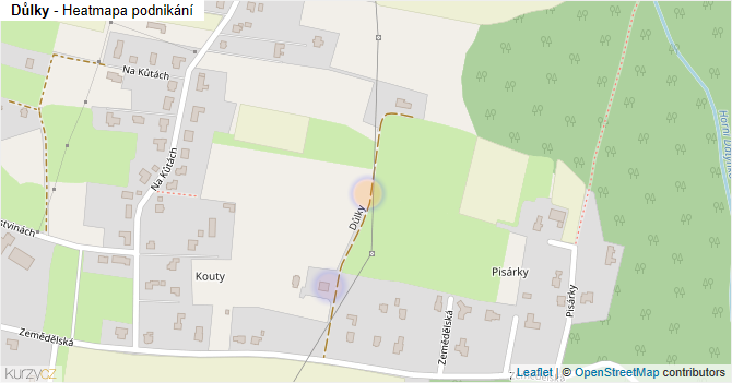 Důlky - mapa podnikání