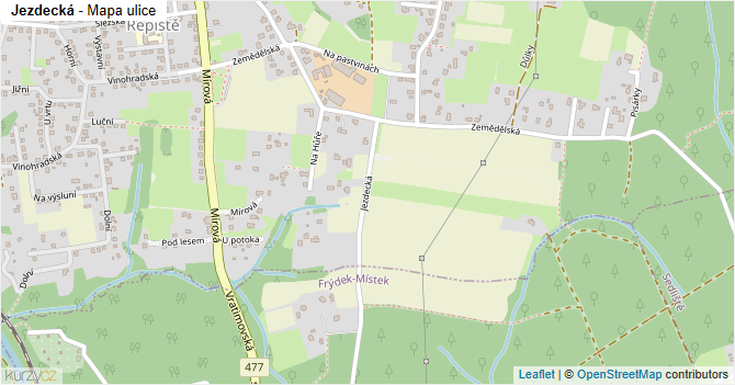 Jezdecká - mapa ulice