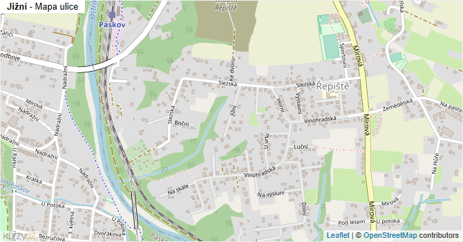 Jižní - mapa ulice
