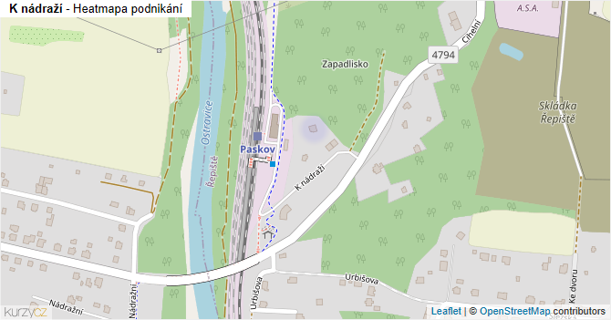 K nádraží - mapa podnikání