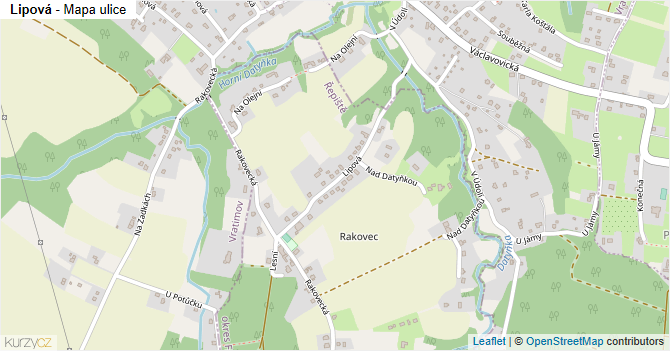Lipová - mapa ulice