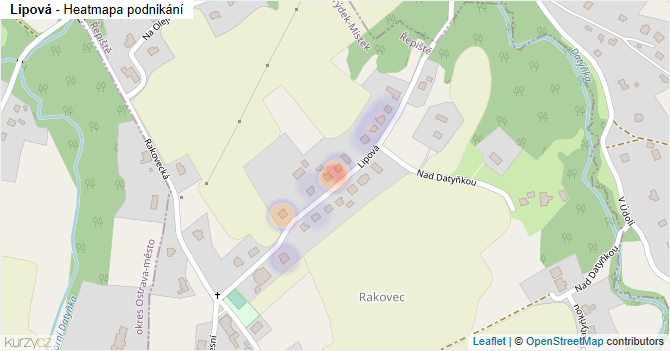 Lipová - mapa podnikání